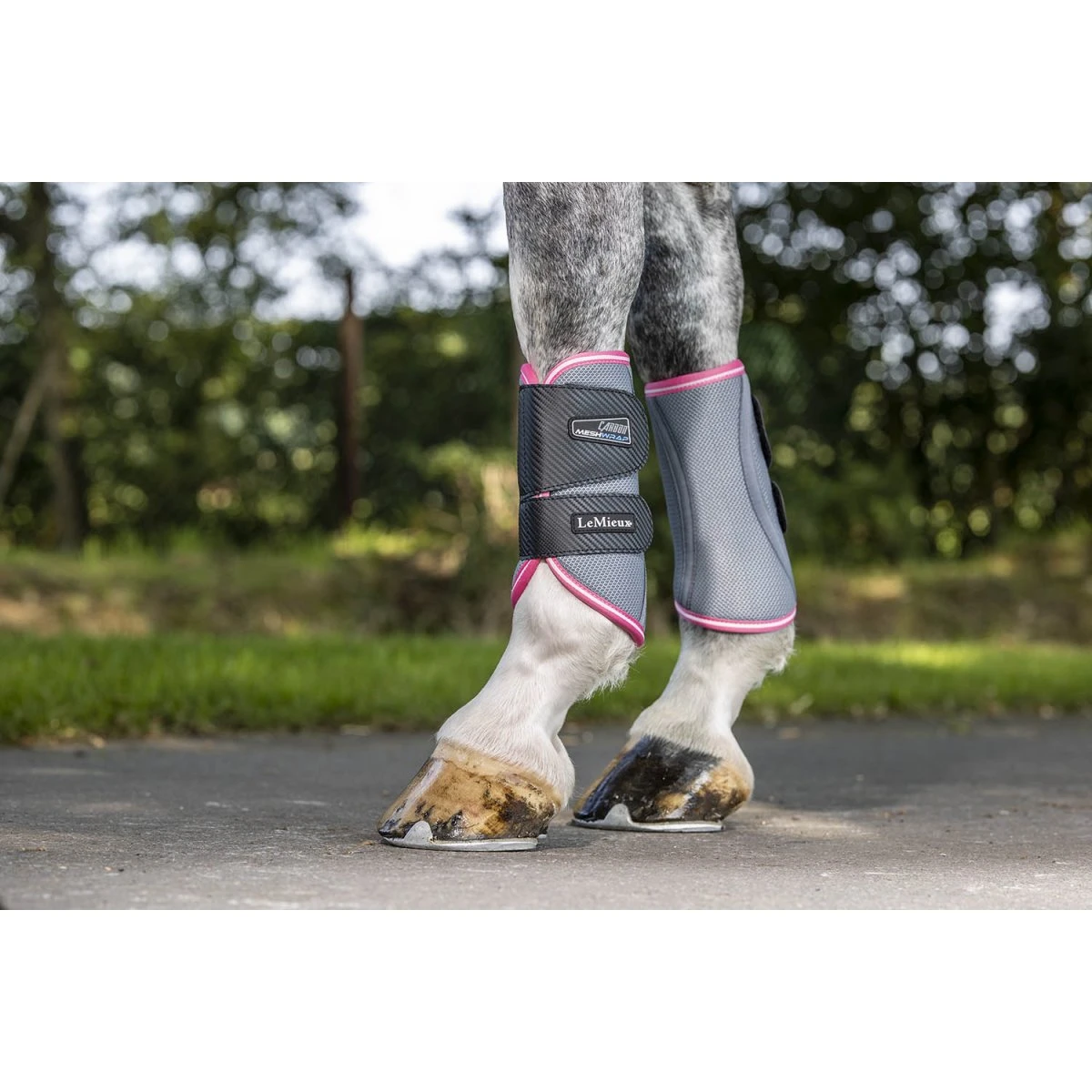 LeMieux Carbon Mesh Wrap Boots – Watermelon 2 LeMieux Carbon Mesh Wrap Boots – Watermelon - Image 2