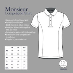 Mens LeMieux Monsieur Competition Shirt – White -Le Mieux SS21 Web Diagrams Mens comp shirt1