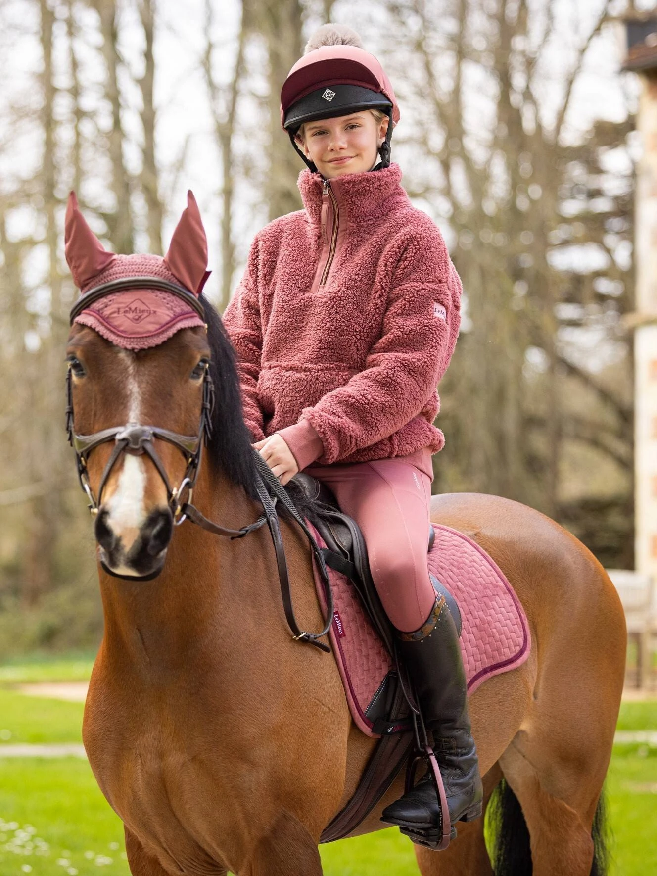 LeMieux Young Rider Tia Teddy Fleece – Orchid 2 LeMieux Young Rider Tia Teddy Fleece – Orchid - Image 2