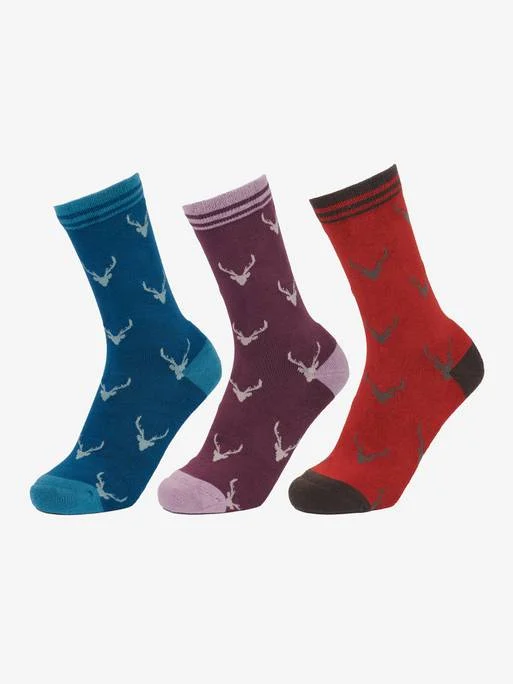 LeMieux Valencia Bamboo Socks – Three Pairs – Stags 1 LeMieux Valencia Bamboo Socks – Three Pairs – Stags