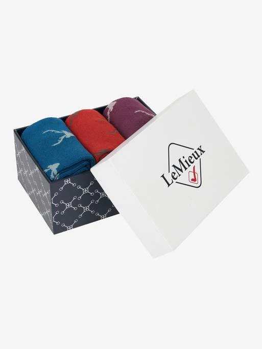 LeMieux Valencia Bamboo Socks – Three Pairs – Stags 2 LeMieux Valencia Bamboo Socks – Three Pairs – Stags - Image 2