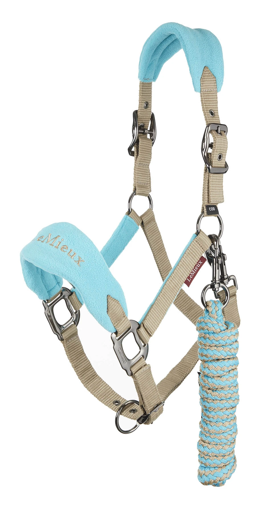 LeMieux Vogue Fleece Headcollar & Leadrope – Azure 1 LeMieux Vogue Fleece Headcollar & Leadrope – Azure